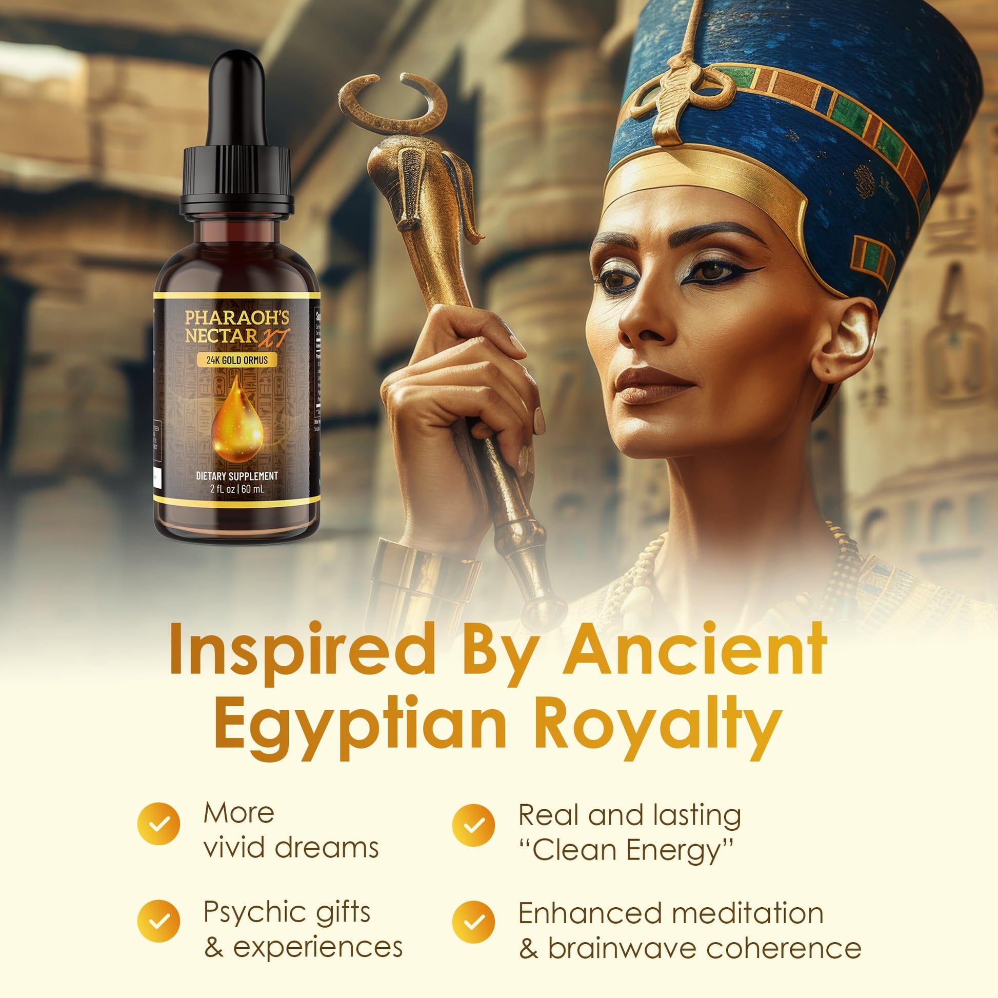 Pineal XT Gold + Pharaoh's Nectar - Pineal Gland Supplement Bundle – 24K Monoatomic Gold Ormus Drops, Pineal Gland Decalcification, Third Eye Awakening, Focus, Energy & Manifestation - Maple Wellness Supplements