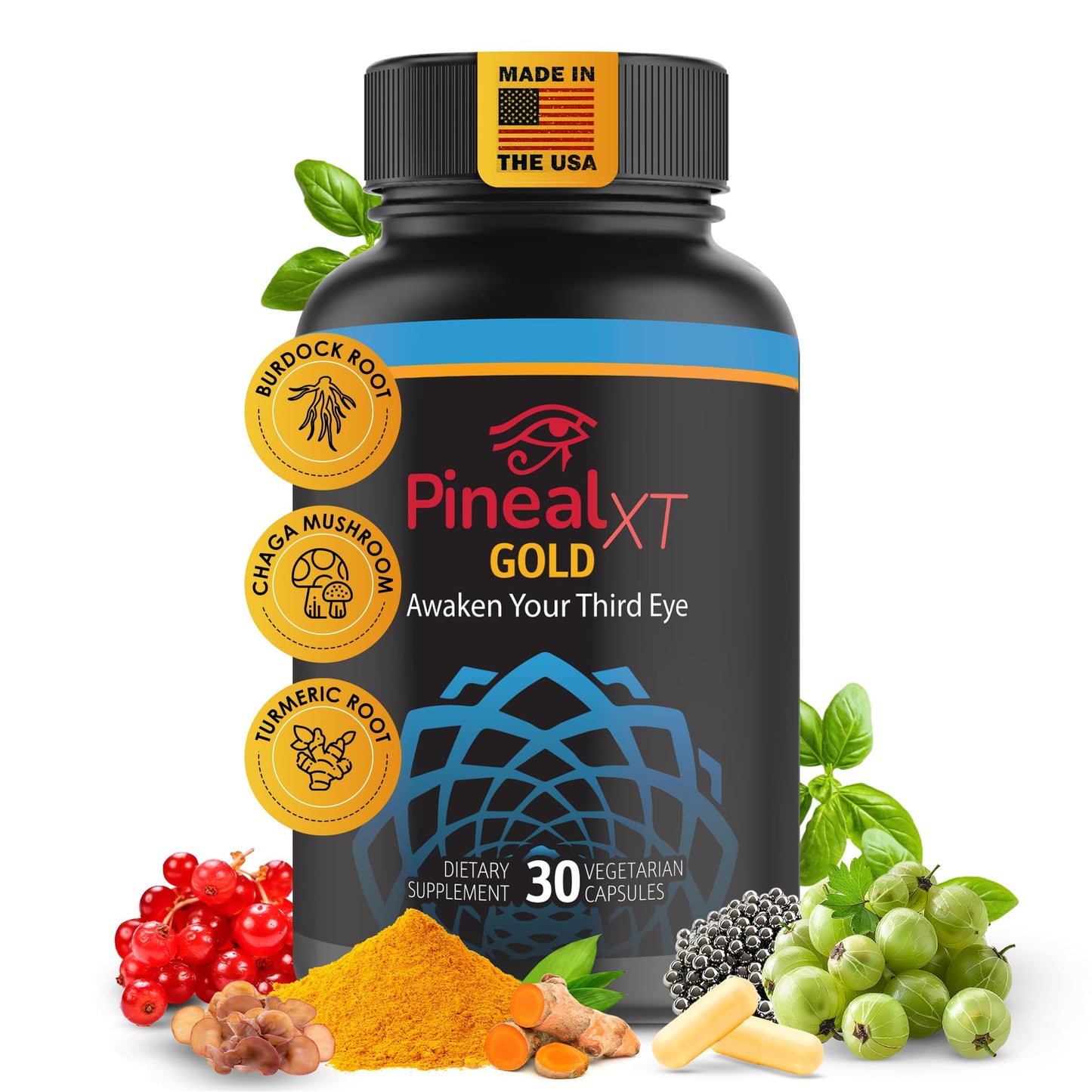 Pineal XT Gold + Pharaoh's Nectar - Pineal Gland Supplement Bundle – 24K Monoatomic Gold Ormus Drops, Pineal Gland Decalcification, Third Eye Awakening, Focus, Energy & Manifestation - Maple Wellness Supplements
