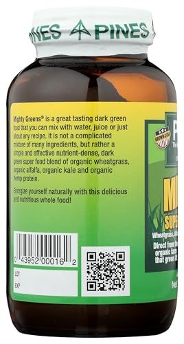 Pines Organic Mighty Greens Superfood Blend, 8 Ounce - Maple Wellness Supplements