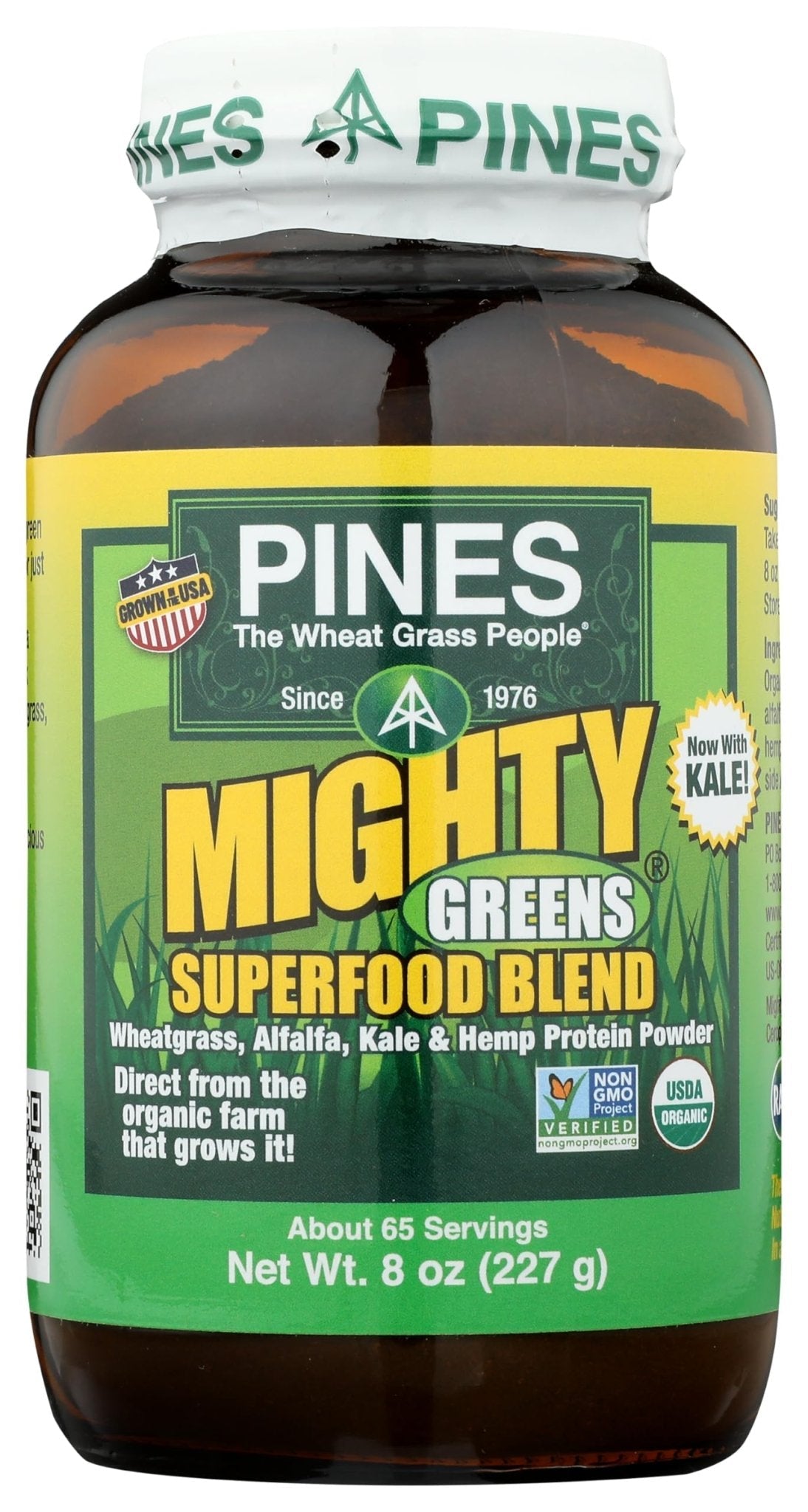 Pines Organic Mighty Greens Superfood Blend, 8 Ounce - Maple Wellness Supplements