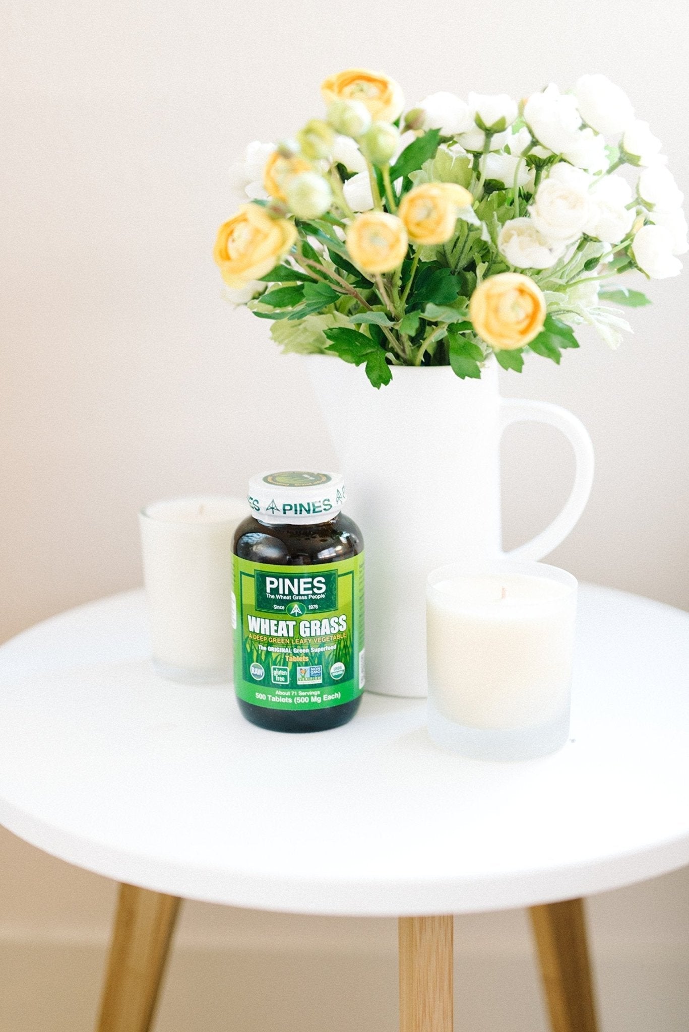 PINES Organic Wheat Grass, 250 Count Tablets | PINES Wheat Grass as featured in the new blockbuster film, Ocean's 8! - Maple Wellness Supplements