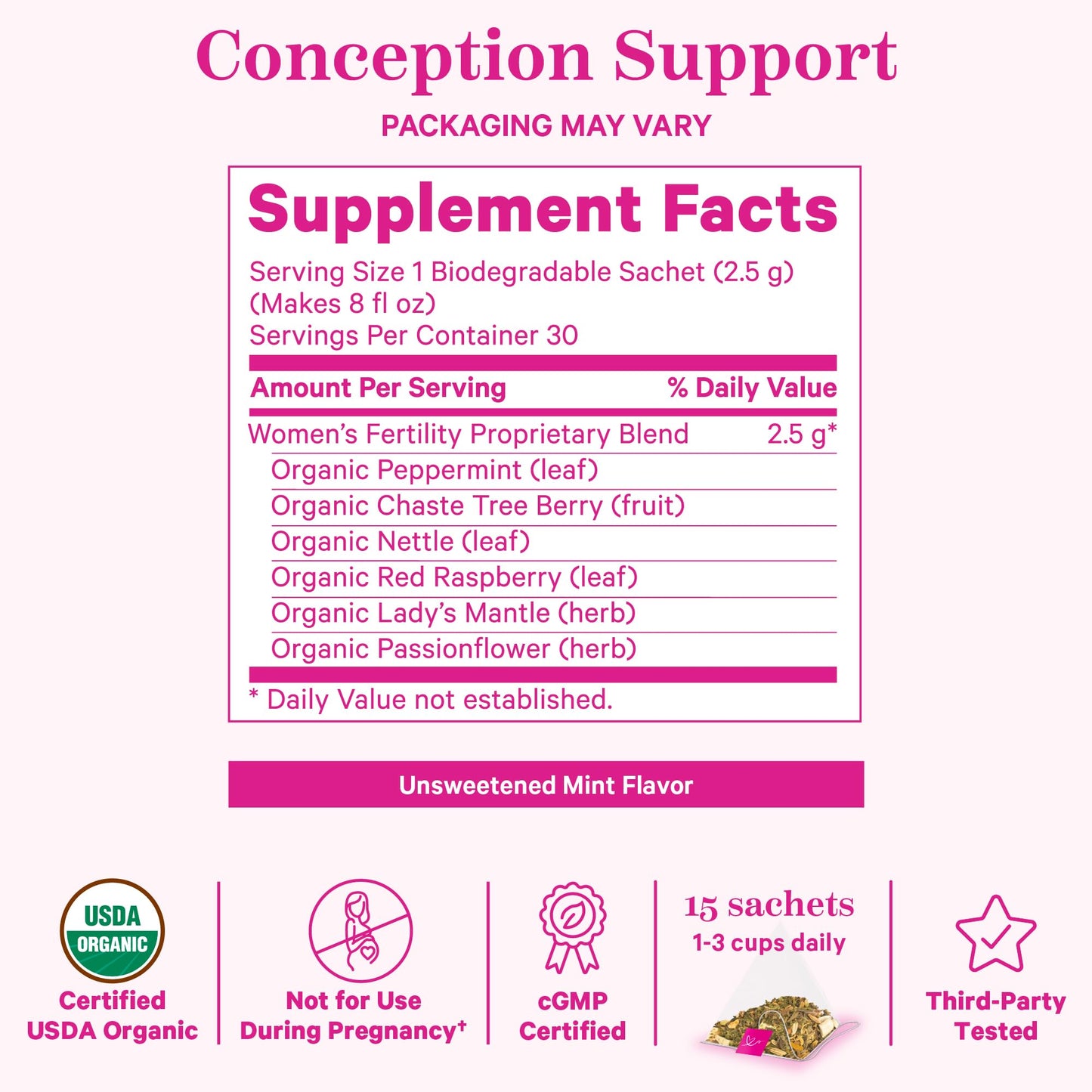 Pink Stork Fertility Bundle for Women – Conception Tea + Prenatal Vitamin Support with Inositol, Vitex, Folate & Ashwagandha – Supports Hormone Balance, Cycle Health & Preconception Wellness - Maple Wellness Supplements