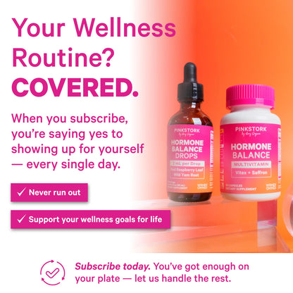 Pink Stork Hormone Balance Multivitamin for Women | 18-in-1 Vitex, Saffron, Ashwagandha, Magnesium | Mood, Energy, Cortisol, Adrenal Support | PMS, Perimenopause Support | 60 Vegan Capsules - Maple Wellness Supplements