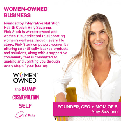 Pink Stork Premium Fertility Gummies | Fertility Supplements for Women with CoQ10, Myo-Inositol + Prenatal Vitamins | Conception Support | Hormone Balance for Women, Ovarian Care - 60 Gummies - Maple Wellness Supplements