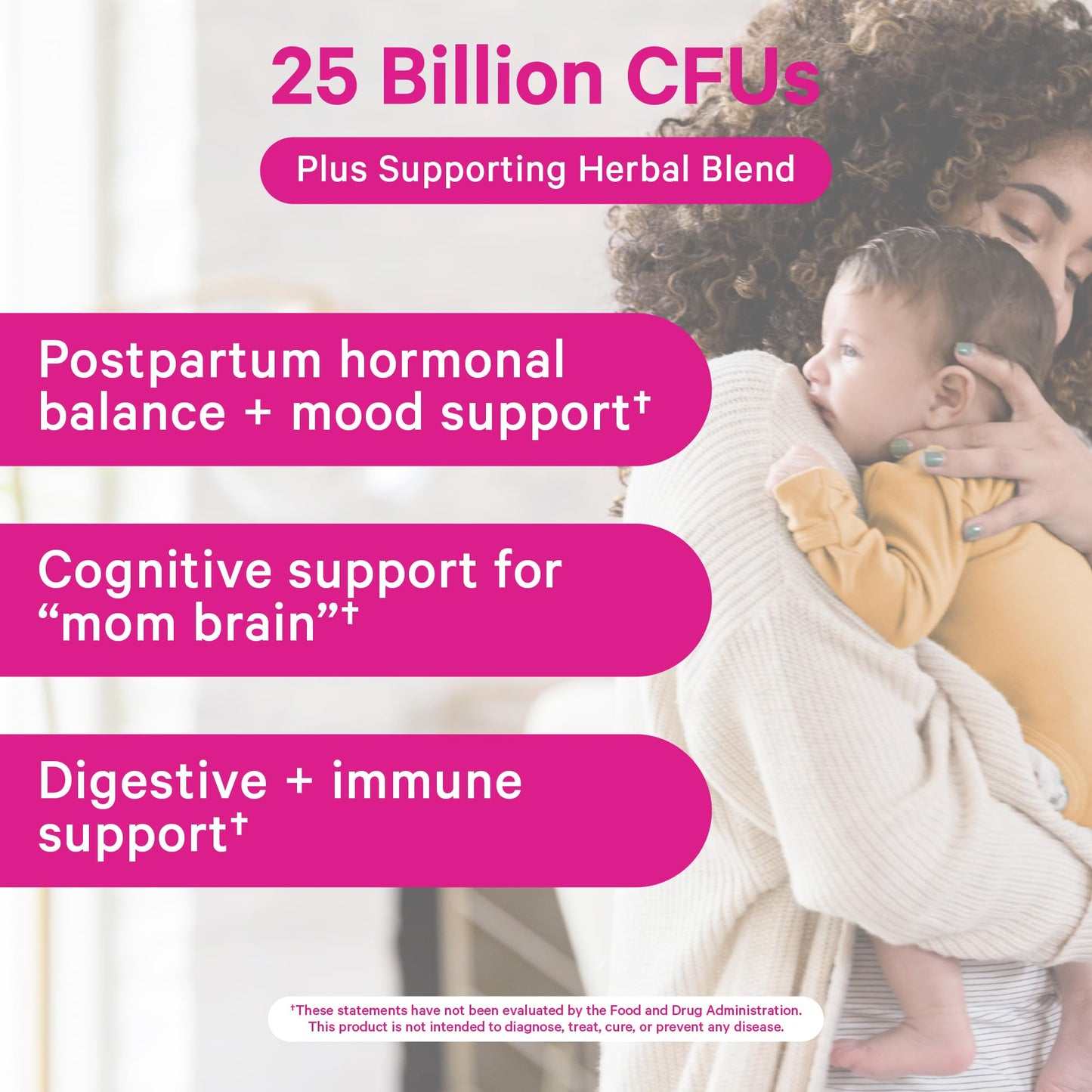 Pink Stork Probiotics for Postnatal Women - 30 Billion CFUS with Ashwagandha and Chamomile, Postpartum Essentials for Hormone Balance, Mood Support, Gut Health, Digestive Wellness, 30 Capsules - Maple Wellness Supplements