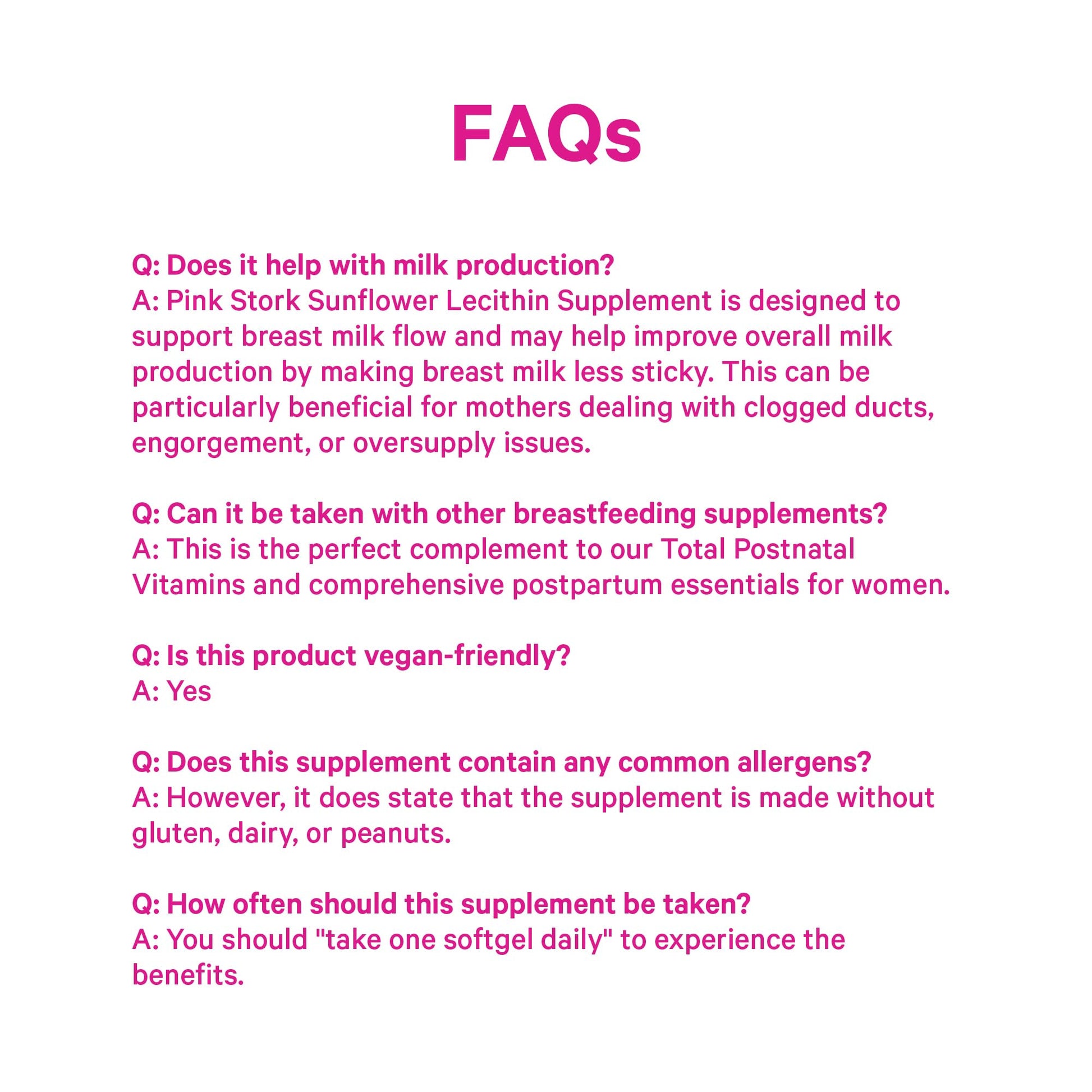 Pink Stork Sunflower Lecithin Supplement - 1200 mg for Clogged Milk Ducts - Breastfeeding Essentials for Postpartum Moms - Maple Wellness Supplements