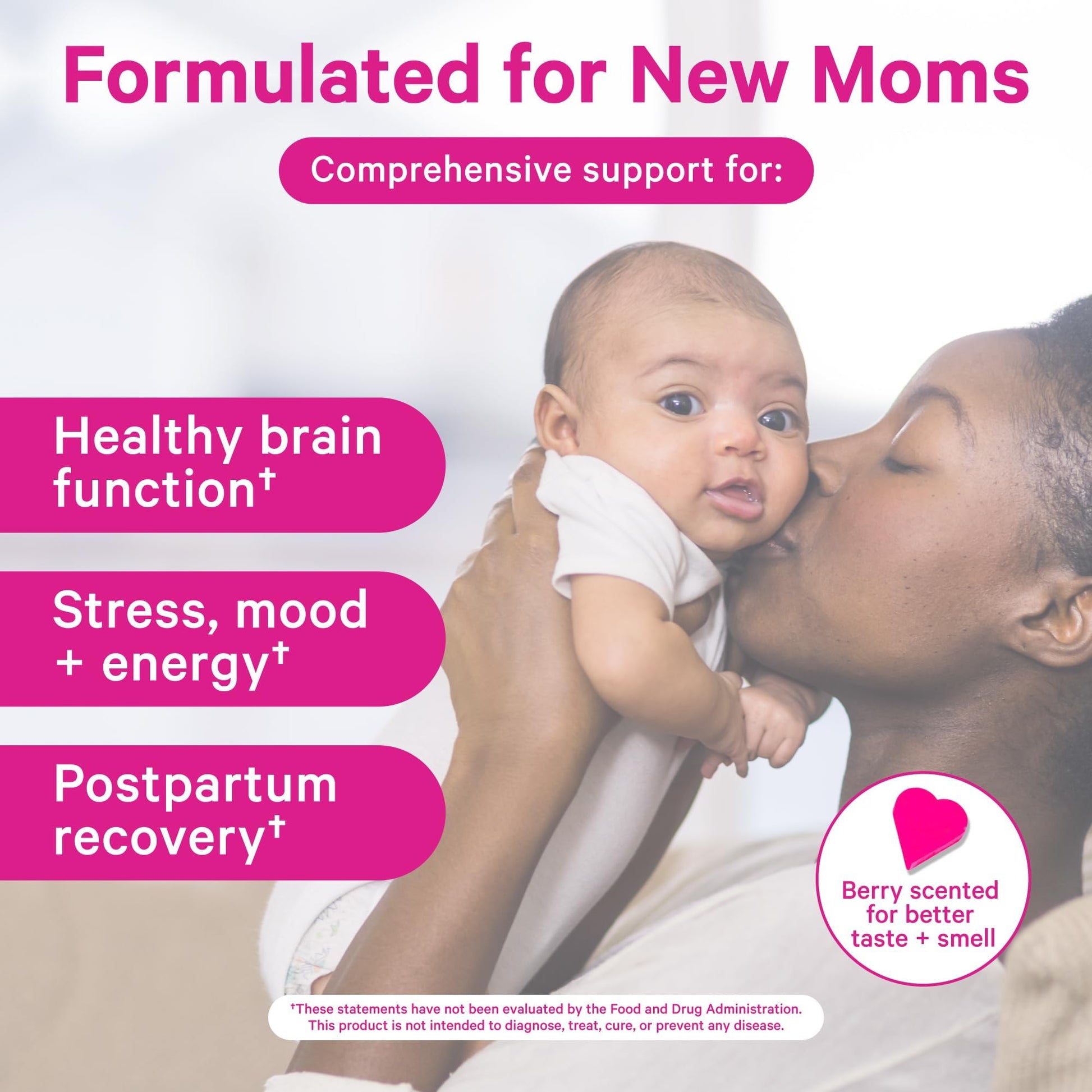 Pink Stork Total Postnatal Vitamins for Women | Vegan DHA, Iron, Folate, B12 | Postpartum Recovery Essentials | Lactation Support for Breastfeeding Moms - Maple Wellness Supplements
