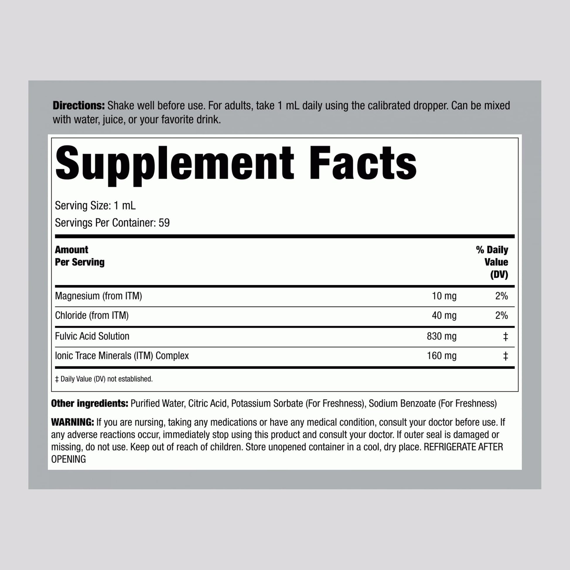 Piping Rock Liquid Fulvic Acid Drops | 2 fl oz | with Trace Minerals | Ionic Supplement | Vegetarian, Non-GMO & Gluten Free - Maple Wellness Supplements