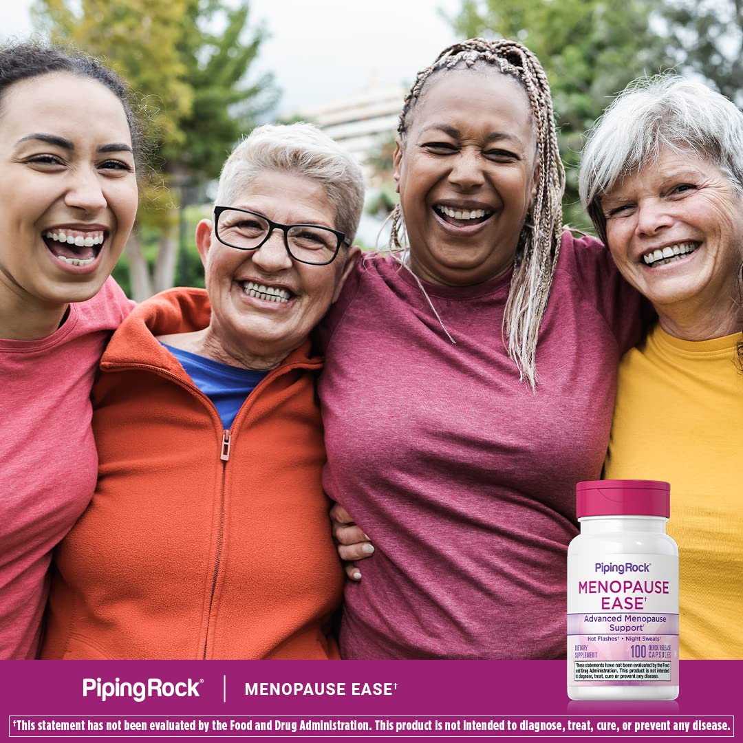 Piping Rock Menopause Ease Supplement | 100 Capsules | Advanced Support for Women | with Black Cohosh and Wild Yam | Non-GMO, Gluten Free - Maple Wellness Supplements