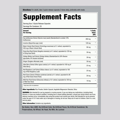 Piping Rock Menopause Ease Supplement | 100 Capsules | Advanced Support for Women | with Black Cohosh and Wild Yam | Non-GMO, Gluten Free - Maple Wellness Supplements