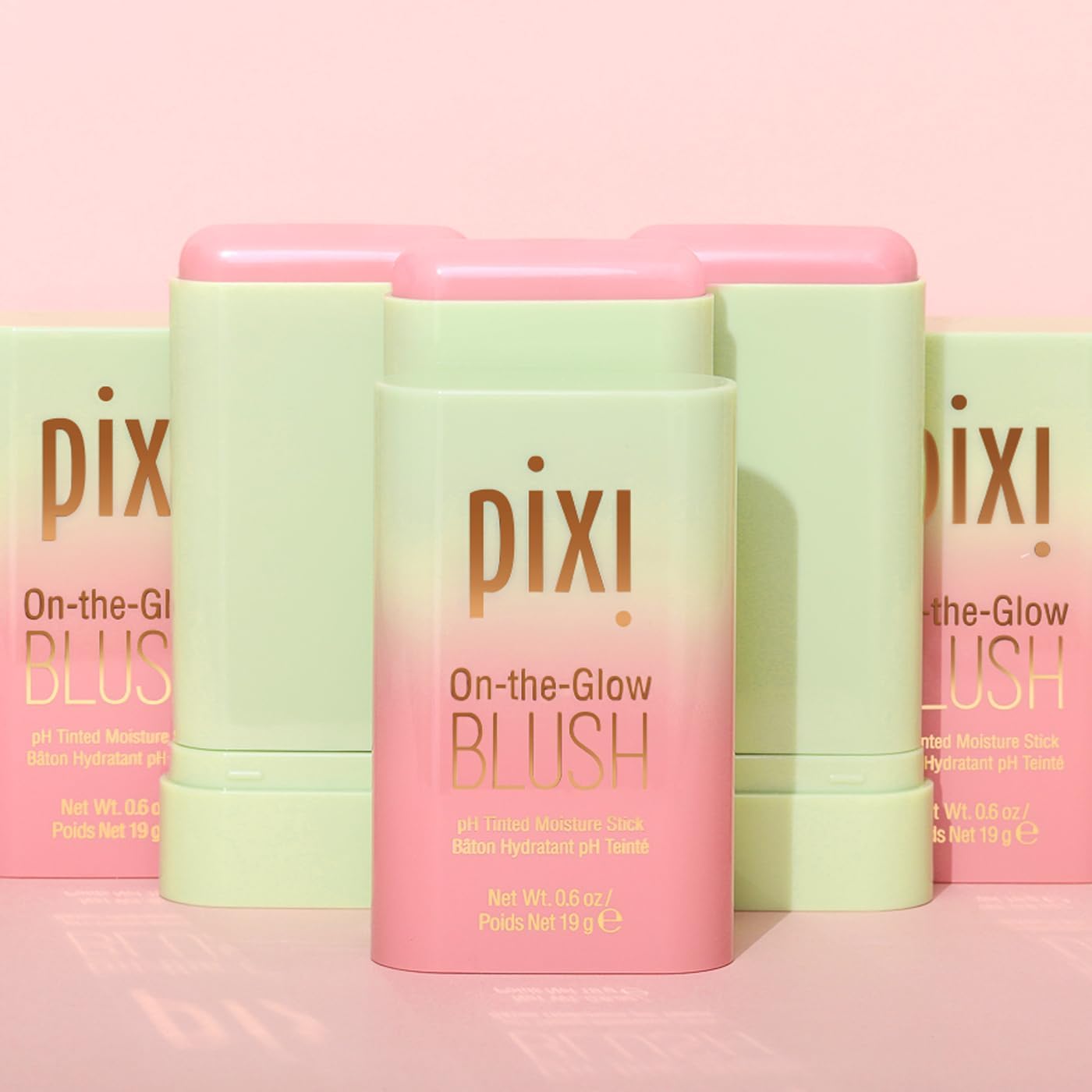 Pixi On-the-Glow Blush Stick in CheekTone, pH Reactive Hydrating Tinted Moisture Stick for Cheeks and Lips with Ginseng, Aloe Vera and Fruit Extracts, Twist-Up Design, Paraben-Free, 19g / 0.6 oz - Maple Wellness Supplements