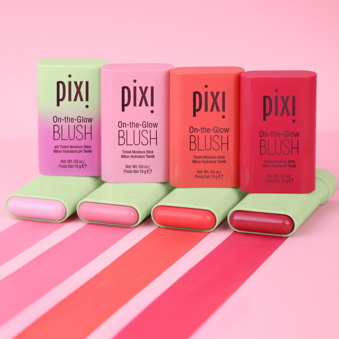 Pixi On-the-Glow Blush Stick in CheekTone, pH Reactive Hydrating Tinted Moisture Stick for Cheeks and Lips with Ginseng, Aloe Vera and Fruit Extracts, Twist-Up Design, Paraben-Free, 19g / 0.6 oz - Maple Wellness Supplements