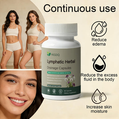 PKQLQ Lymph Drainage Capsules | Natural Detoxification Help Maintain the Healthy Fluid Balance of Both Women and Men, Promote Blood Virculation and Maintain Good Health. 60 Capsules (1) - Maple Wellness Supplements