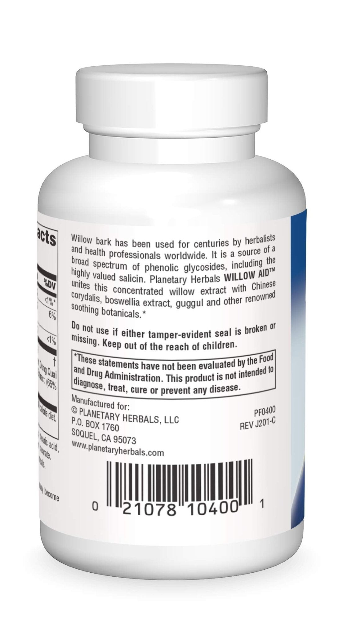 Planetary Herbals Willow Aid Tablets, 60 Count - Maple Wellness Supplements