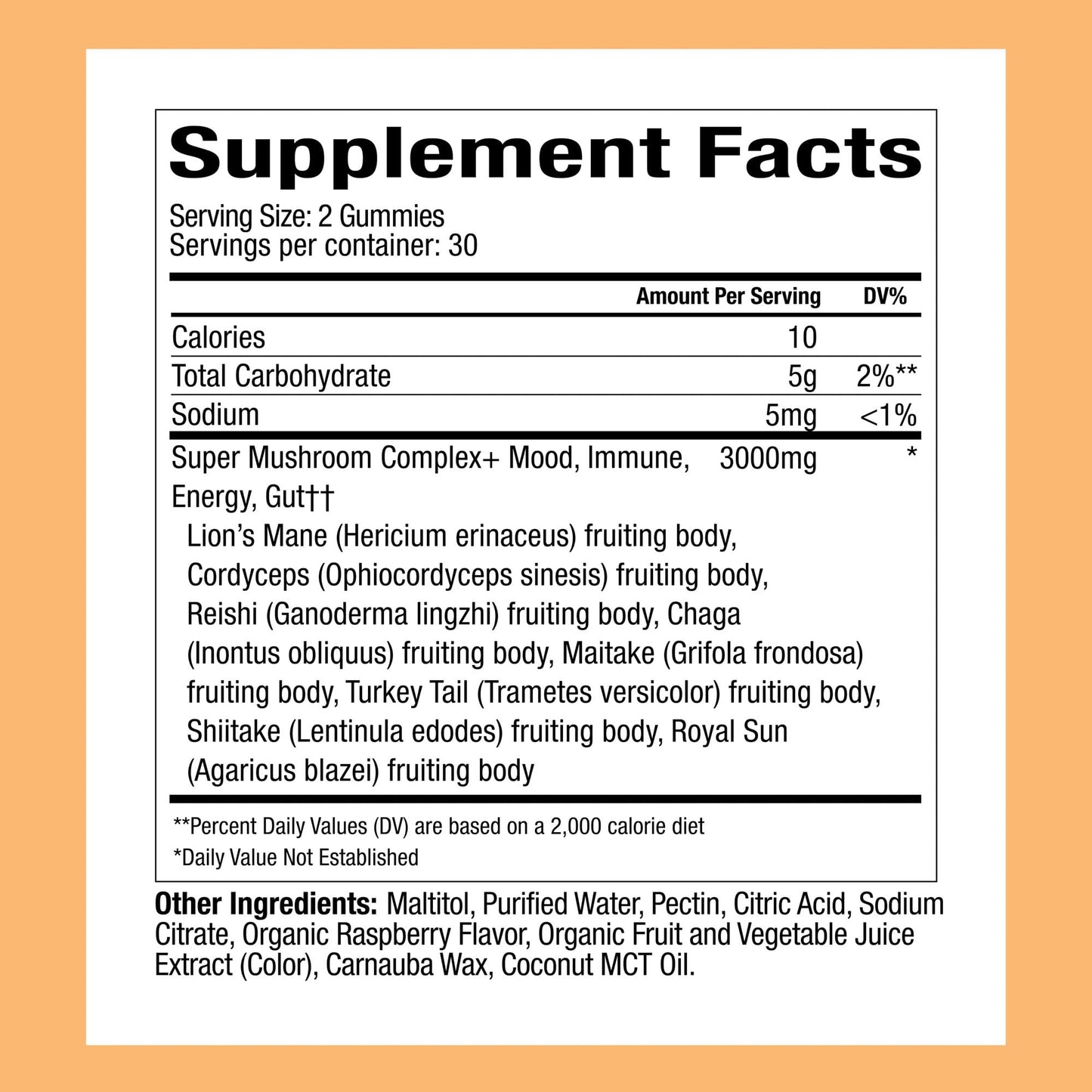Plant People WonderDay Mushroom Gummies - Lion’s Mane, Cordyceps, Chaga Mushroom Supplement to Support Immune System De-Stress Boost Mood & Energy in Adults Natural - Maple Wellness Supplements