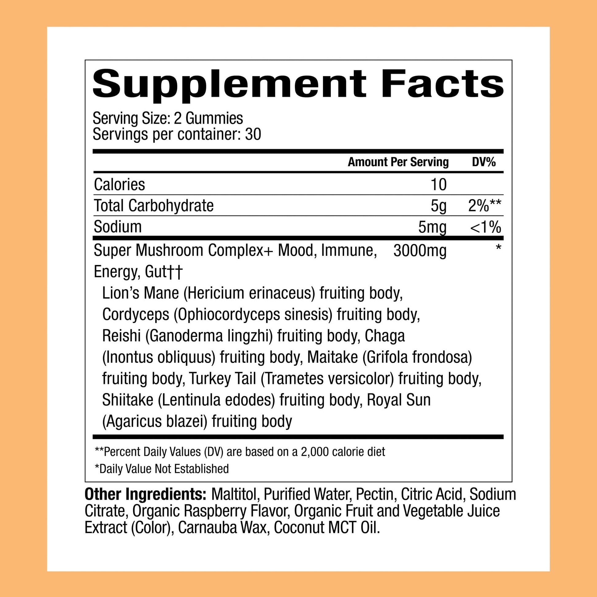 Plant People WonderDay Mushroom Gummies - Lion’s Mane, Cordyceps, Chaga Mushroom Supplement to Support Immune System De-Stress Boost Mood & Energy in Adults Natural - Maple Wellness Supplements