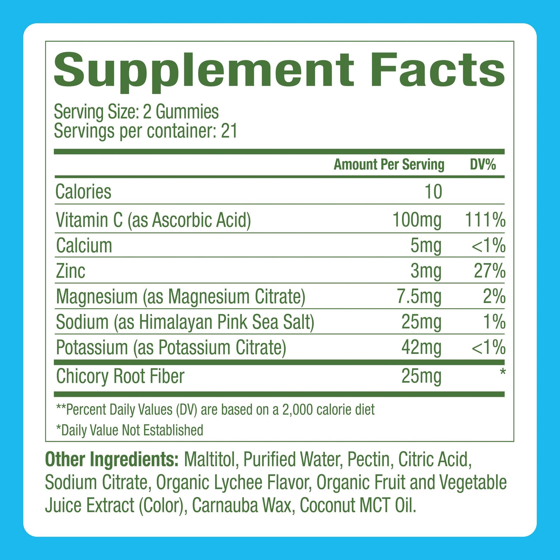 Plant People WonderHydrate Electrolyte Gummies – Vegan Hydration Supplement with Magnesium, Potassium, Zinc, Vitamin C & Himalayan Sea Salt – Zero Sugar Lychee (42 Count) - Maple Wellness Supplements