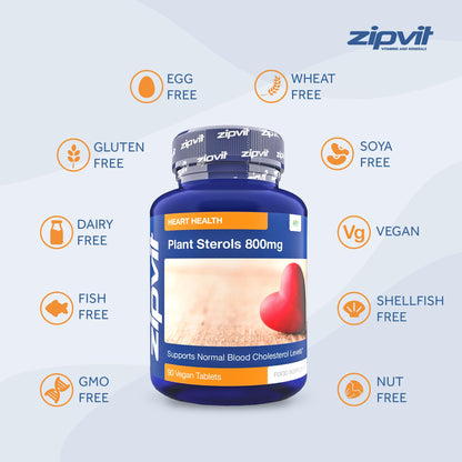 Plant Sterols High Strength 800mg, 90 Vegan Tablets, Supports and Helps Lower - Maple Wellness Supplements
