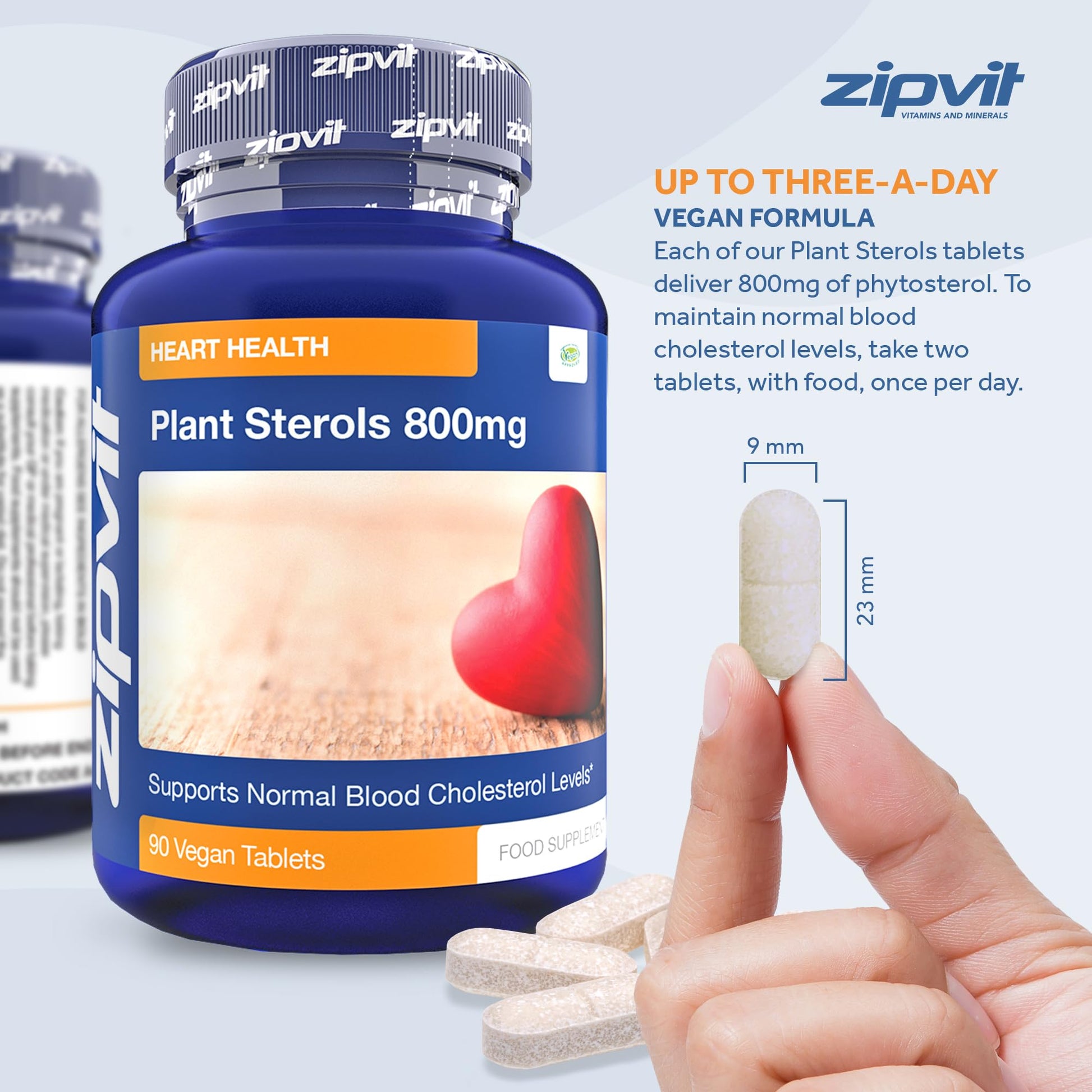 Plant Sterols High Strength 800mg, 90 Vegan Tablets, Supports and Helps Lower - Maple Wellness Supplements