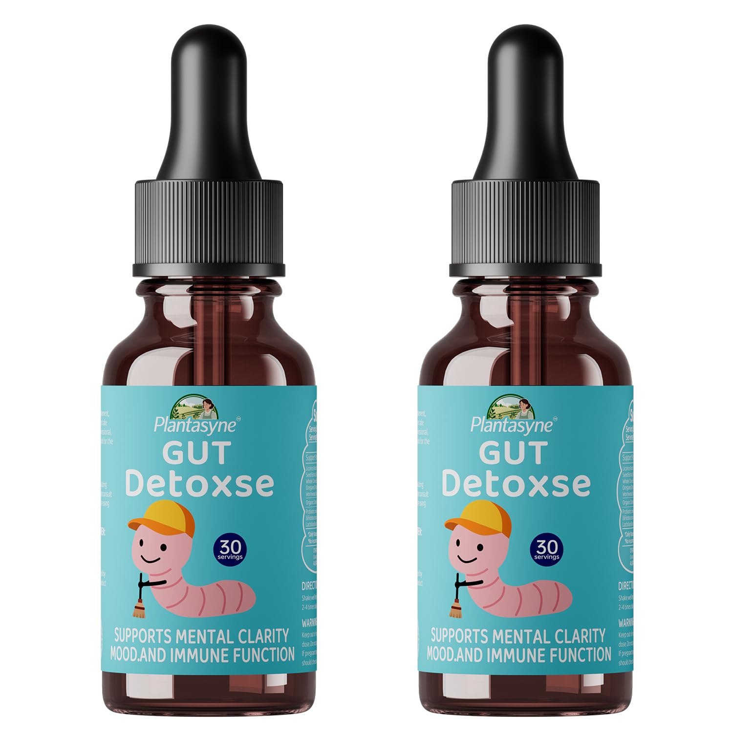 Plantasyne Herbal Gut Cleanse Drops with Black Walnut Hull & Barberry Root | Gentle Liquid Detox for Gut & Colon Support | for Adults & Kids|30 Servings - Maple Wellness Supplements