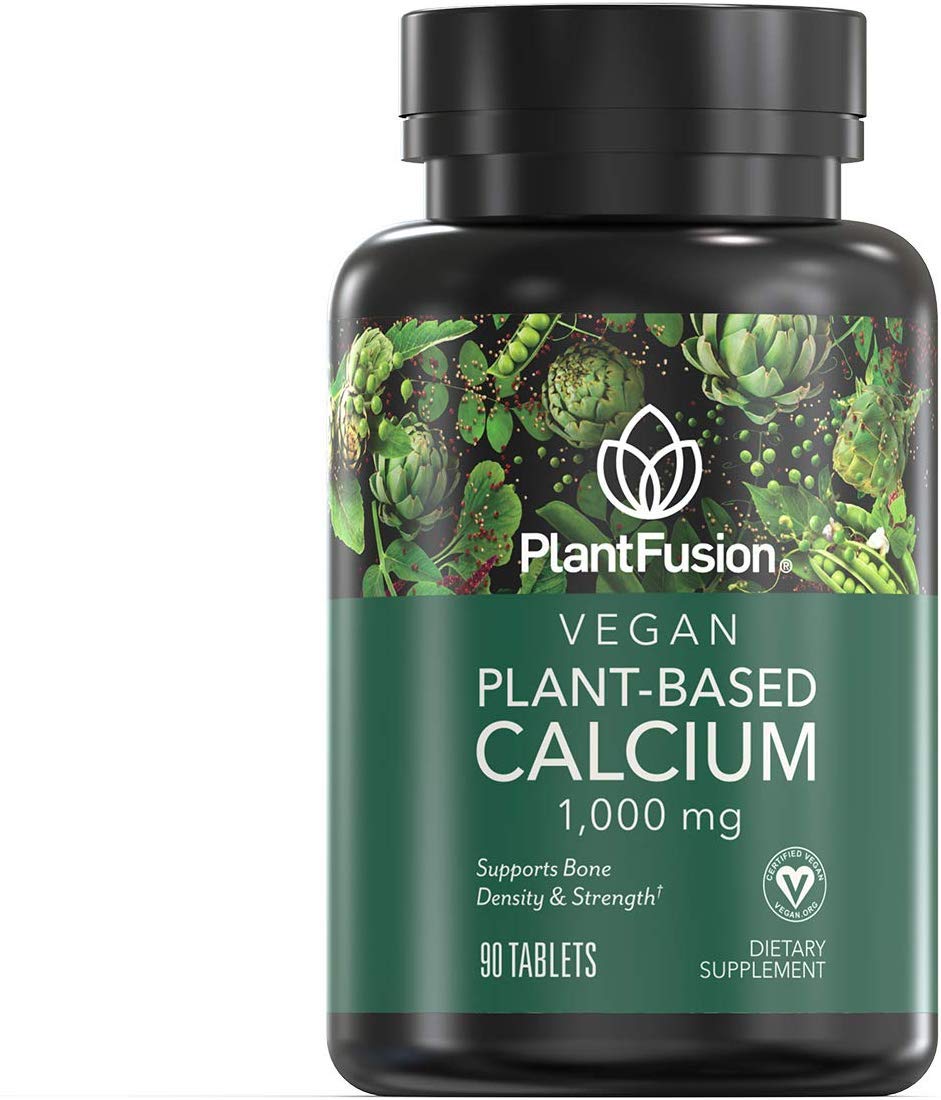 PlantFusion Vegan Calcium, Premium Plant Based Calcium (1000mg) Sourced from Icelandic Red Algae, Plus Magnesium, D3, K2 - Maple Wellness Supplements