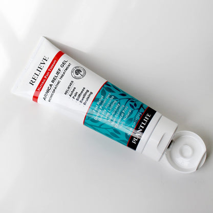 Plantlife Arnica Relieve Gel - Made with Arnica and 100% Pure Essential Oils - Relieve Products are a Homeopathic Solution for Everyday Use - Works Quickly and Effectively - Made in California - Maple Wellness Supplements