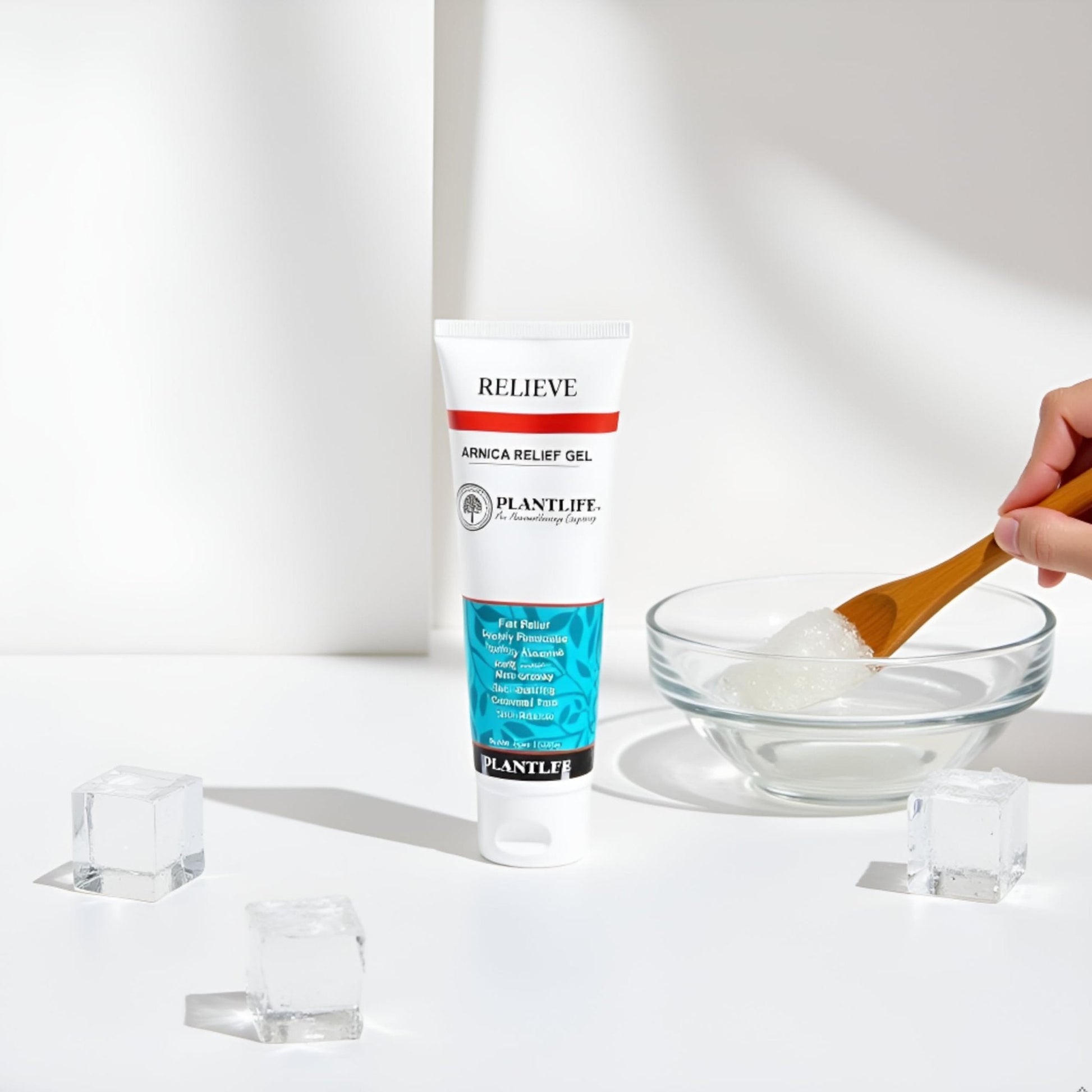 Plantlife Arnica Relieve Gel - Made with Arnica and 100% Pure Essential Oils - Relieve Products are a Homeopathic Solution for Everyday Use - Works Quickly and Effectively - Made in California - Maple Wellness Supplements