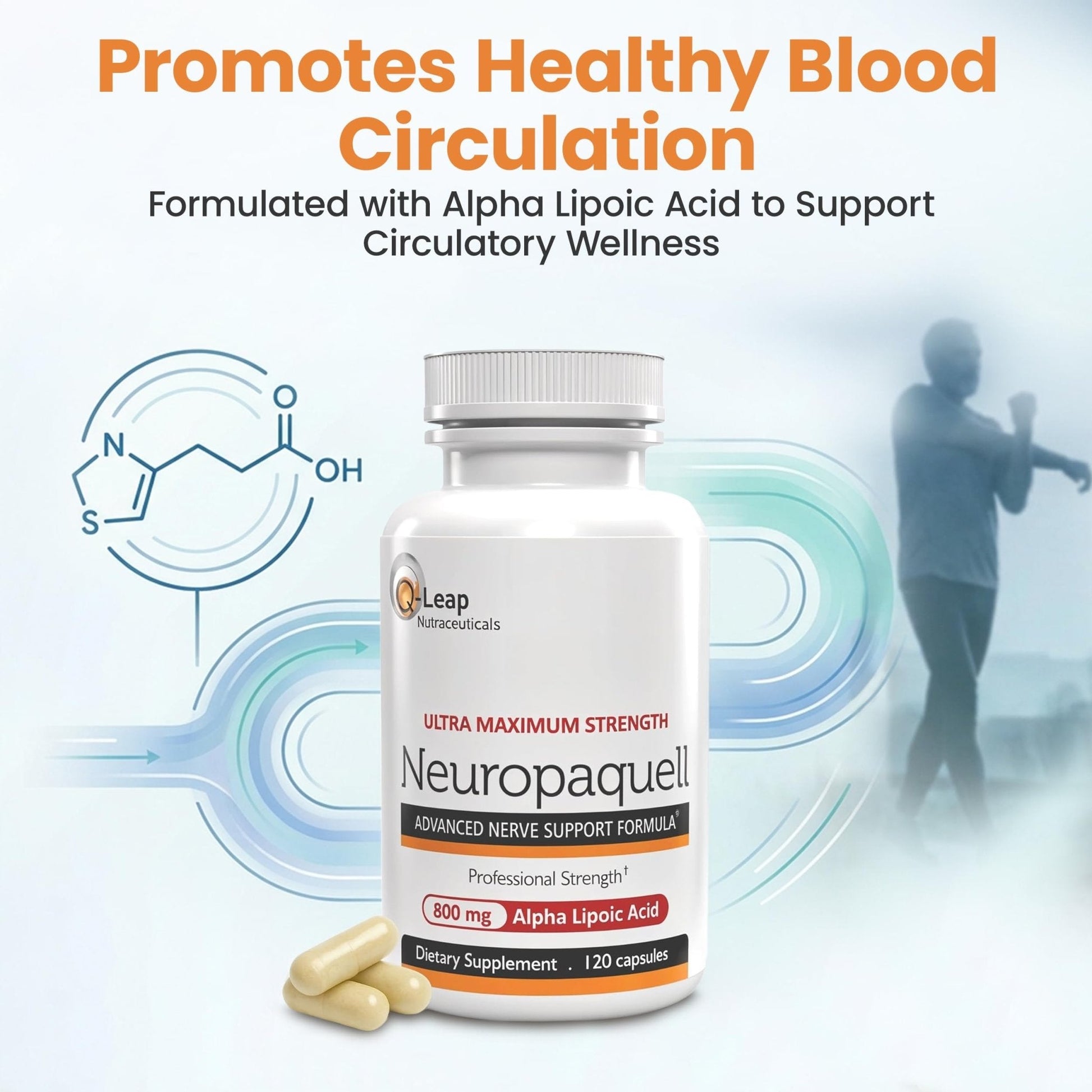 Platinum Health Alpha Lipoic Acid for Neuropathy Nerve Pain Support, Supplement, B Vitamins, L Arginine, All Natural Maximum Strength Neuropaquell for Discomfort in Feet, Hand, Toes,120 Capsules,800mg - Maple Wellness Supplements