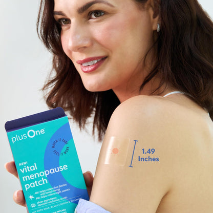 plusOne Vital Menopause Patches AM & PM – Hot Flash & Night Sweat Support – Promotes Energy & Sleep – Herbal Arjuna Daily Patches – 16ct - Maple Wellness Supplements
