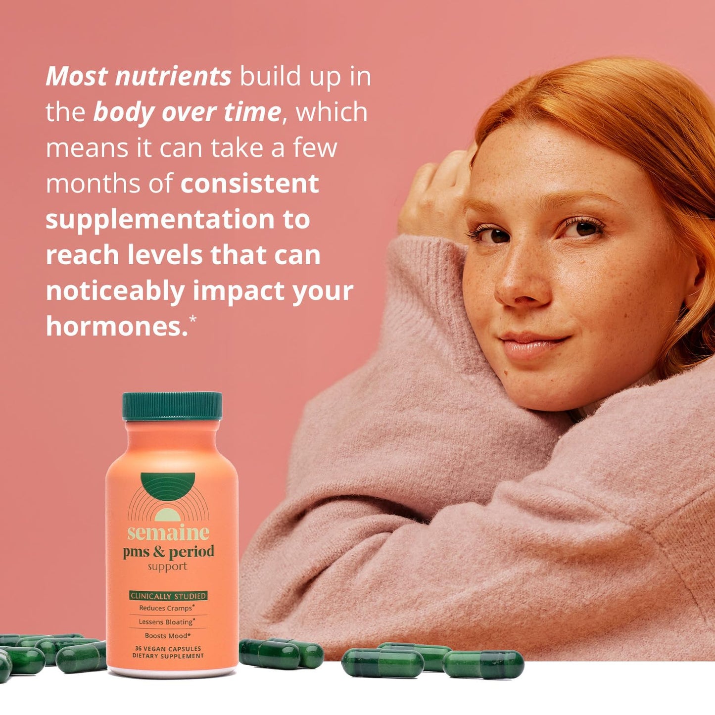 PMS & Period Relief - Menstrual Cramp Relief: No More Period Cramps, Mood Swings, or Bloating. PMS Supplement for Happy Hormones and Period Relief. (40 Count) - Maple Wellness Supplements