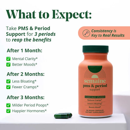PMS & Period Relief - Menstrual Cramp Relief: No More Period Cramps, Mood Swings, or Bloating. PMS Supplement for Happy Hormones and Period Relief. (40 Count) - Maple Wellness Supplements