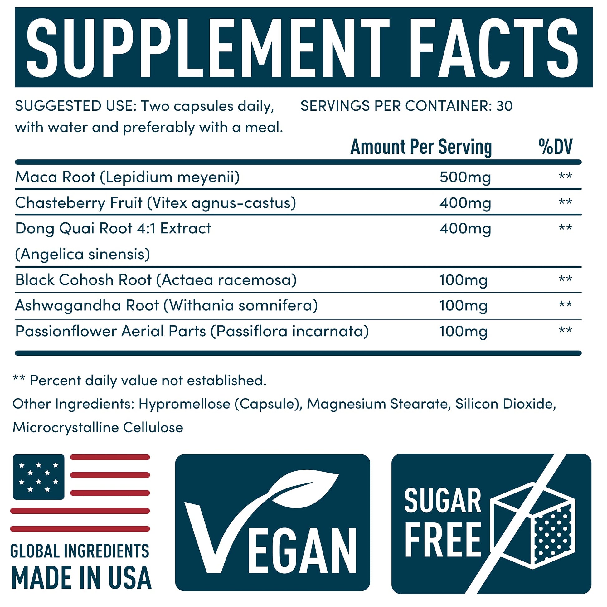 PMS Support Supplement for Women with Chasteberry, Maca Root, Ashwagandha - Period Relief, Bloating Relief for Women, Mood Support, Hormone Balance Herbal Supplements - 30 Day, 60 Vegan Capsules - Maple Wellness Supplements