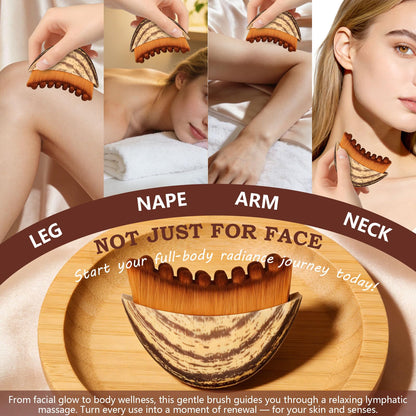 Pnctho 2026 New 2 Pcs Lymphatic Contour Face Brush,Lymphatic Drainage Massager for Chin & Neck, Jawline & Neck Lymphatic Massage Brush for Contouring, De-Puffing & Smoother Skin, Skin Firming 2 Pack - Maple Wellness Supplements