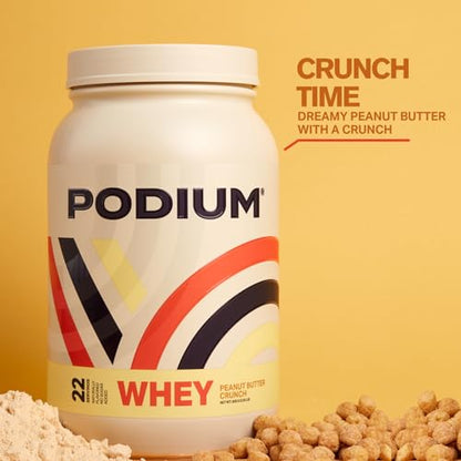 Podium Nutrition, Whey Protein Powder, Peanut Butter Crunch, 22 Servings, 27g of Whey - Maple Wellness Supplements