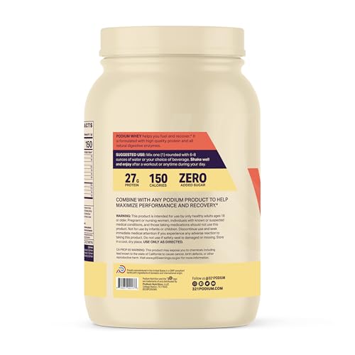 Podium Nutrition, Whey Protein Powder, Peanut Butter Crunch, 22 Servings, 27g of Whey - Maple Wellness Supplements