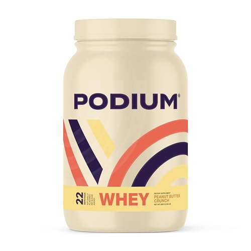 Podium Nutrition, Whey Protein Powder, Peanut Butter Crunch, 22 Servings, 27g of Whey - Maple Wellness Supplements