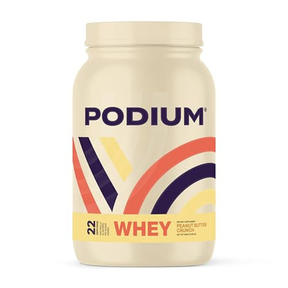 Podium Nutrition, Whey Protein Powder, Peanut Butter Crunch, 22 Servings, 27g of Whey - Maple Wellness Supplements