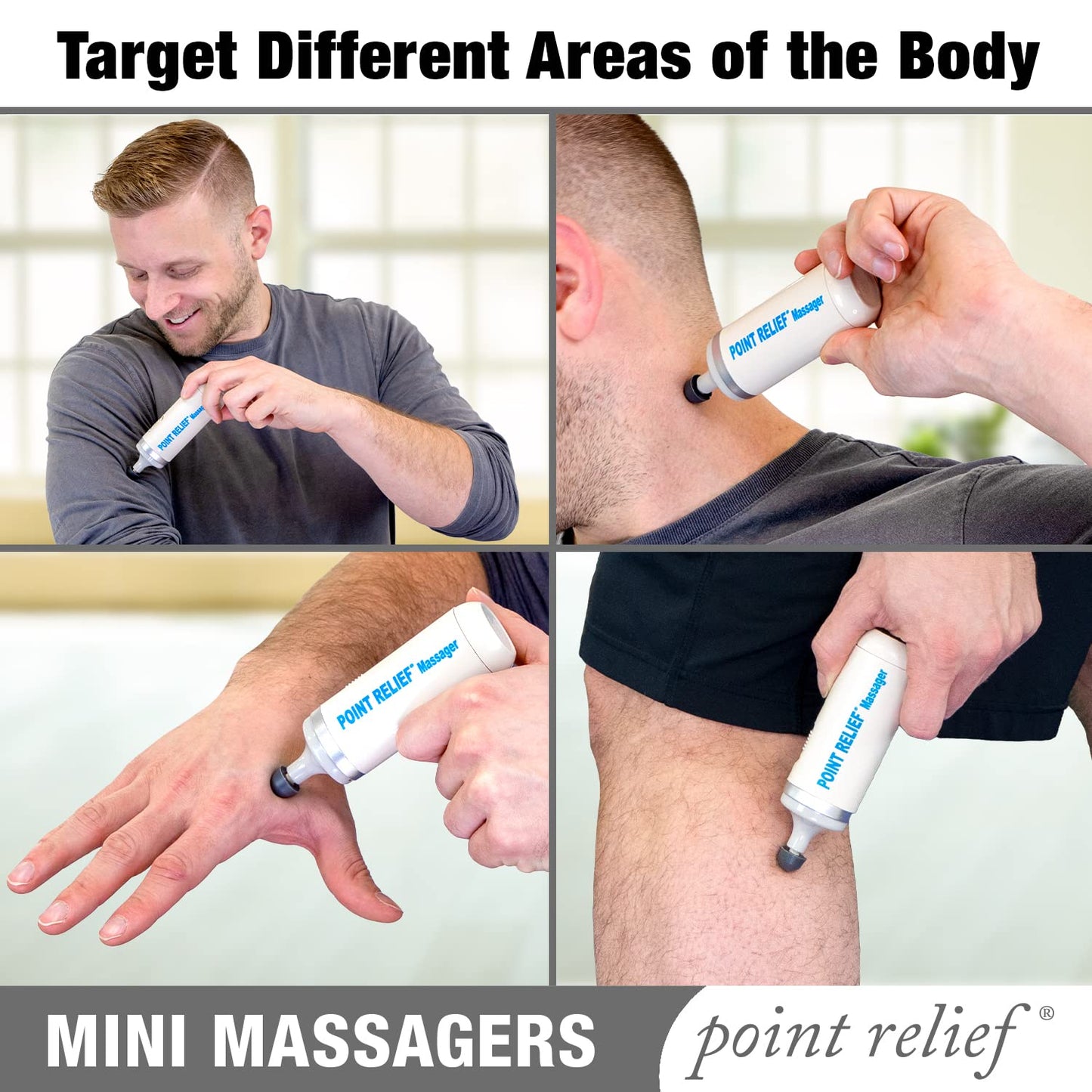 Point Relief 14-1050 Mini Massager for Handheld Targeted Massage Therapy Relieve Muscle Pain - Maple Wellness Supplements