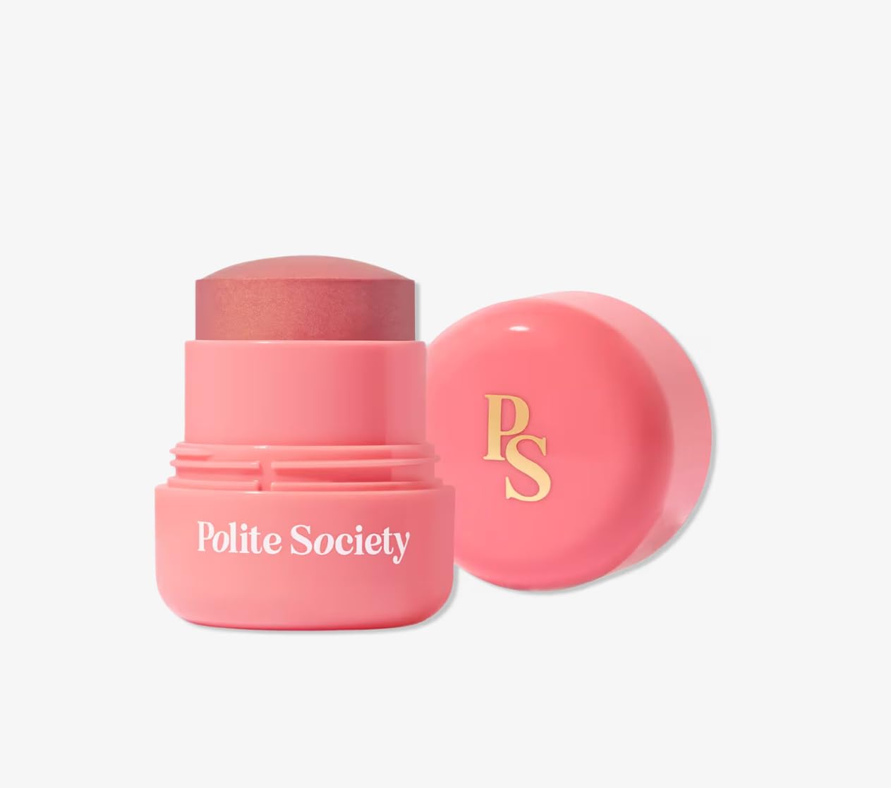 Polite Society Polite Pops Powder Blush Stick, Hybrid Cream to Powder Formula, Buildable Color with Coastal Plant and Vitamin E, Malibu shimmering golden peach - Maple Wellness Supplements