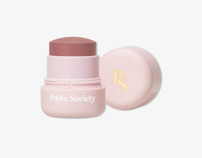 Polite Society Polite Pops Powder Blush Stick, Hybrid Cream to Powder Formula, Buildable Color with Coastal Plant and Vitamin E, Sydney flushed nude - Maple Wellness Supplements