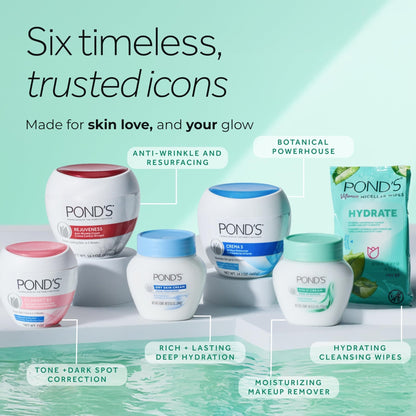 Pond's Nourishing Moisturizing Cream, Crema S, Fragrance Free, Ivory, 14.1 Oz - Maple Wellness Supplements