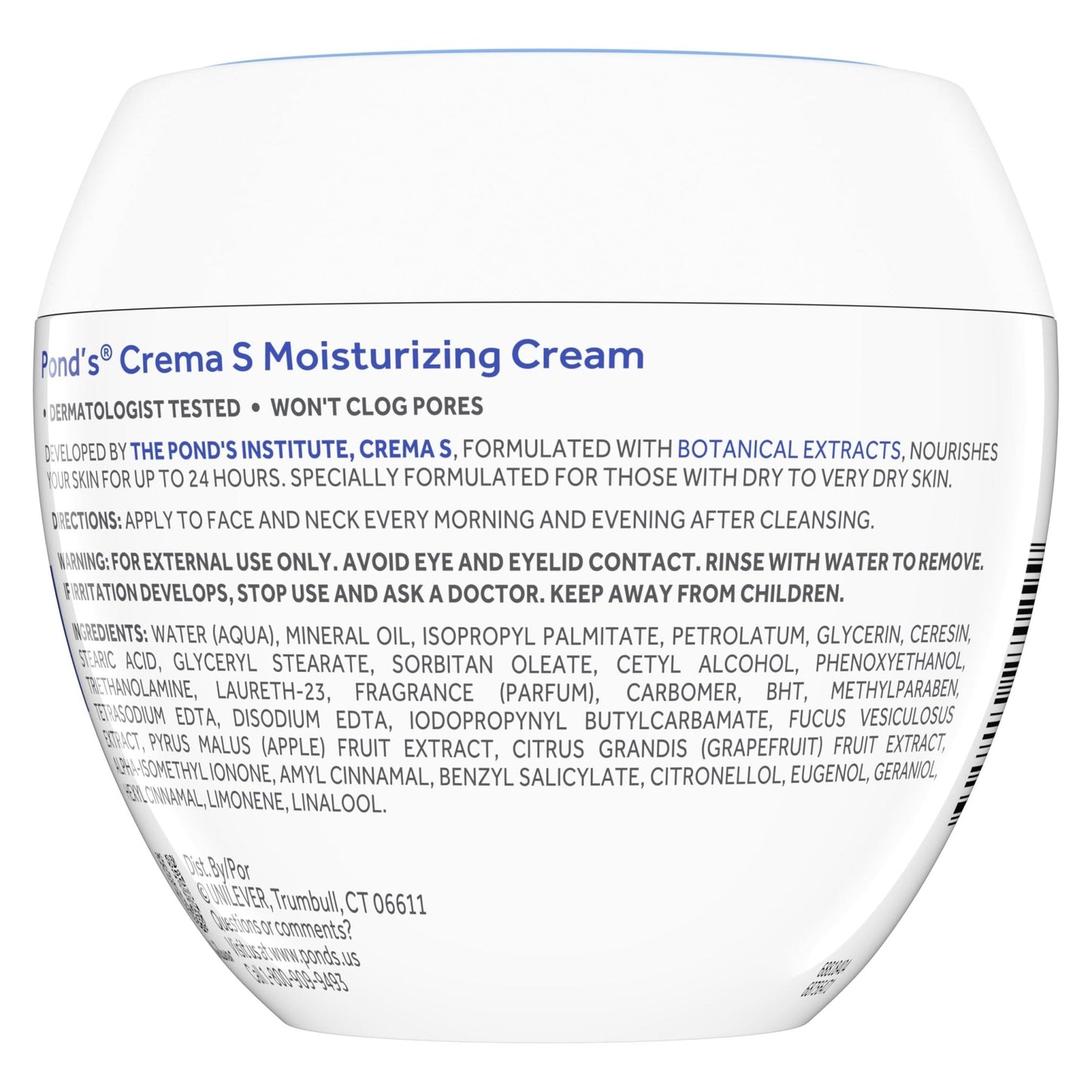 Pond's Nourishing Moisturizing Cream, Crema S, Fragrance Free, Ivory, 14.1 Oz - Maple Wellness Supplements