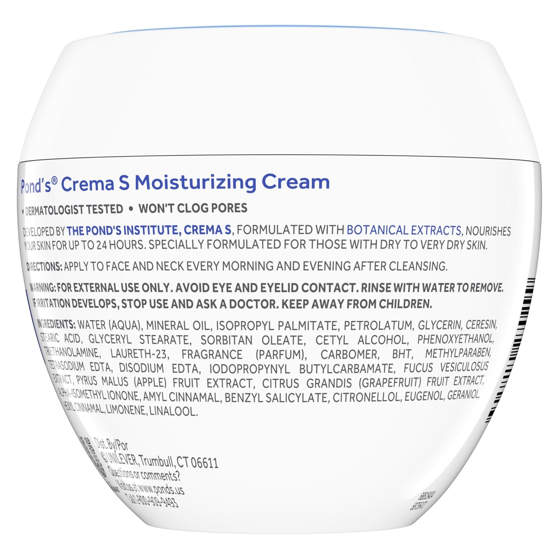 Pond's Nourishing Moisturizing Cream, Crema S, Fragrance Free, Ivory, 14.1 Oz - Maple Wellness Supplements