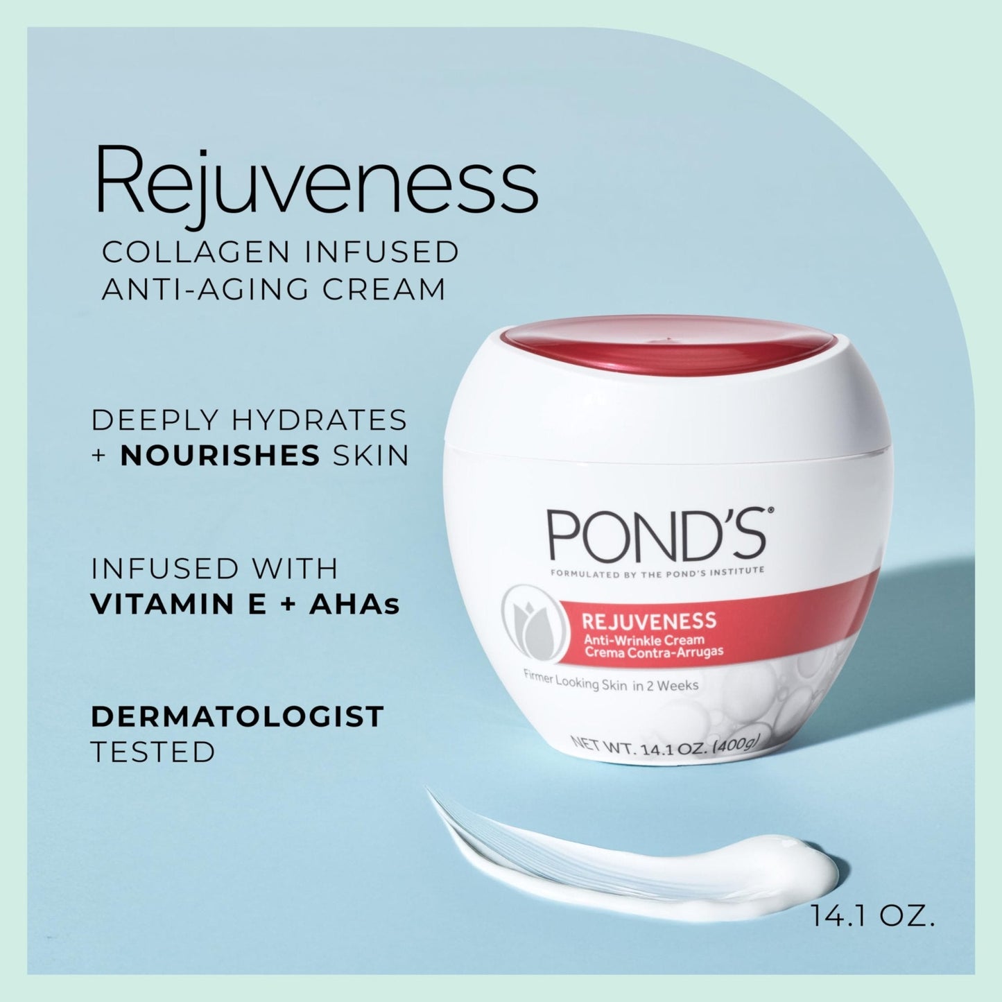 POND’S Rejuveness Face Cream – Anti-Aging Face Moisturizer with AHA’s, Vitamin E & Collagen – Daily Wrinkle Cream for Women - Maple Wellness Supplements