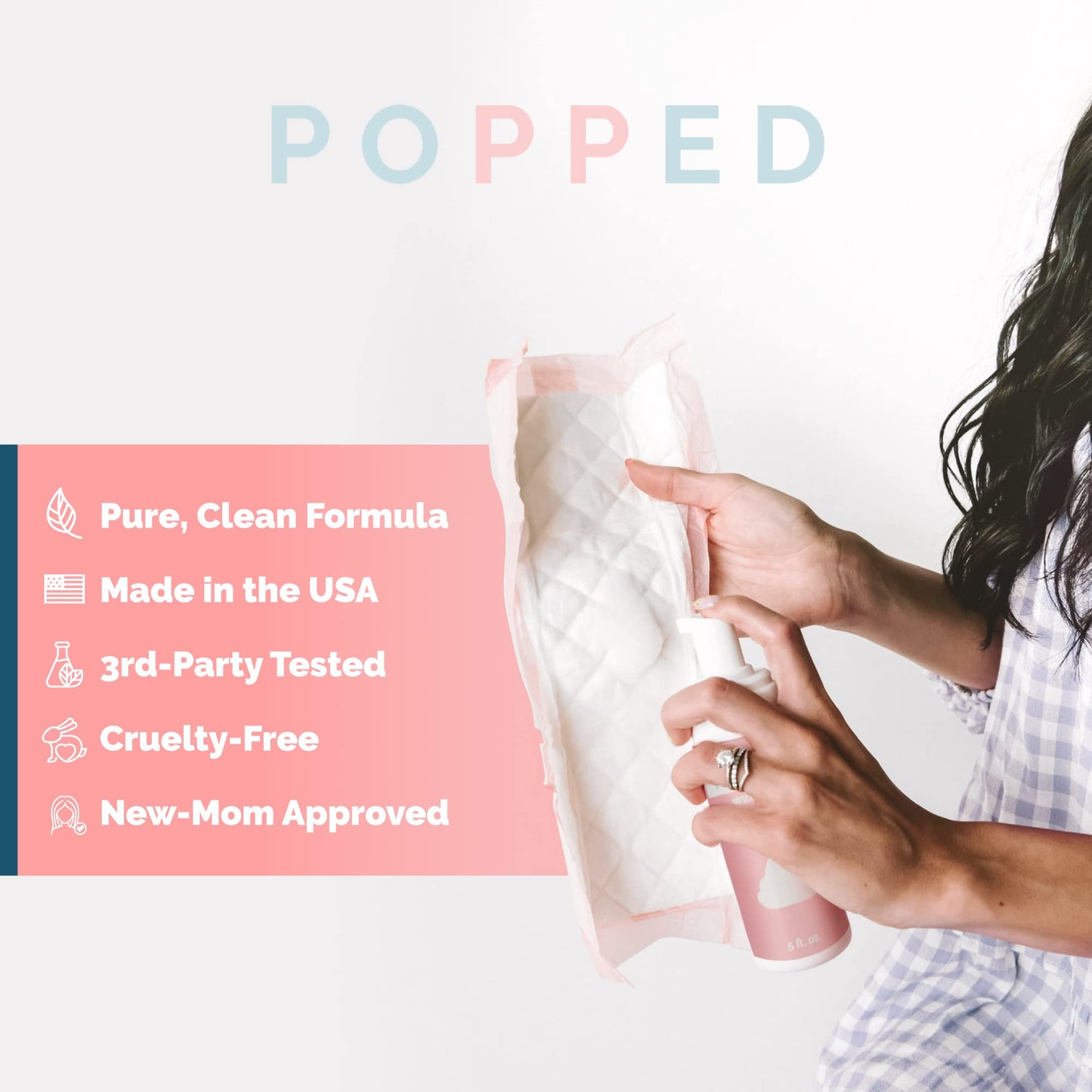 POPPED Witch Hazel Foam with Aloe (5 fl oz) | Perineal Healing Foam for Postpartum Care | Relieves Pain, Hemorrhoids, and Swelling After Birth | Postpartum Essential - Maple Wellness Supplements