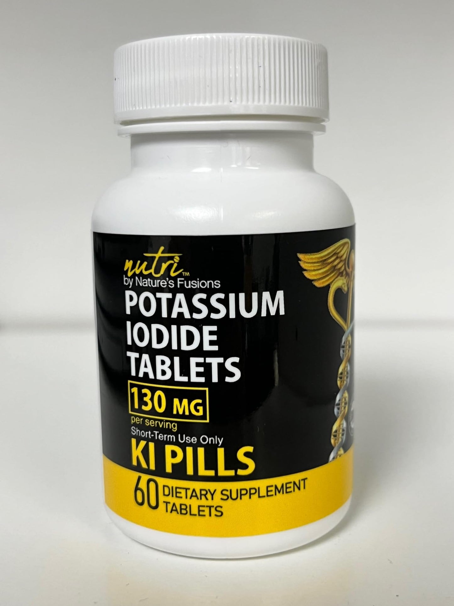 Potassium Iodide Tablets 130 mg - (60 Tablets) 10 Year Shelf-Life EXP 2034 to 2035 - Ki Pills - Yoduro de potasio - Nutri Supplements - 3rd Party Tested - Maple Wellness Supplements