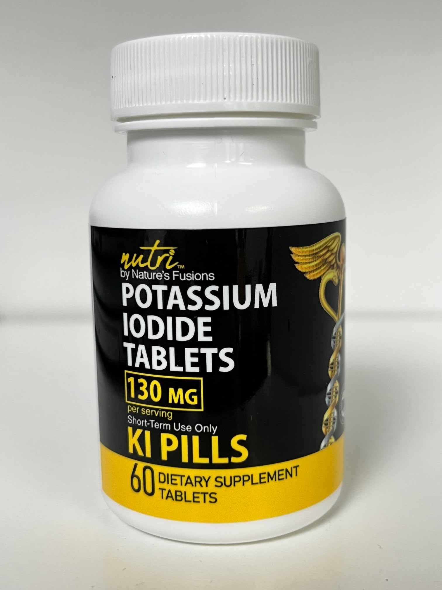 Potassium Iodide Tablets 130 mg - (60 Tablets) 10 Year Shelf-Life EXP 2034 to 2035 - Ki Pills - Yoduro de potasio - Nutri Supplements - 3rd Party Tested - Maple Wellness Supplements
