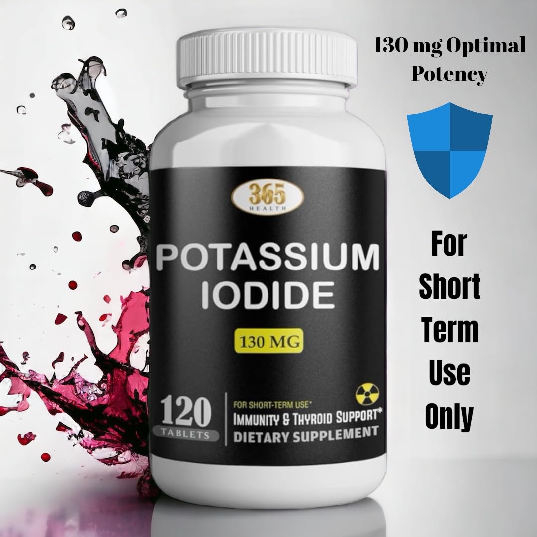 Potassium Iodide130 mg - KI Tablets- Potassium130 mg - USA Made Potassium Iodine Pills YODO Naciente - Maple Wellness Supplements