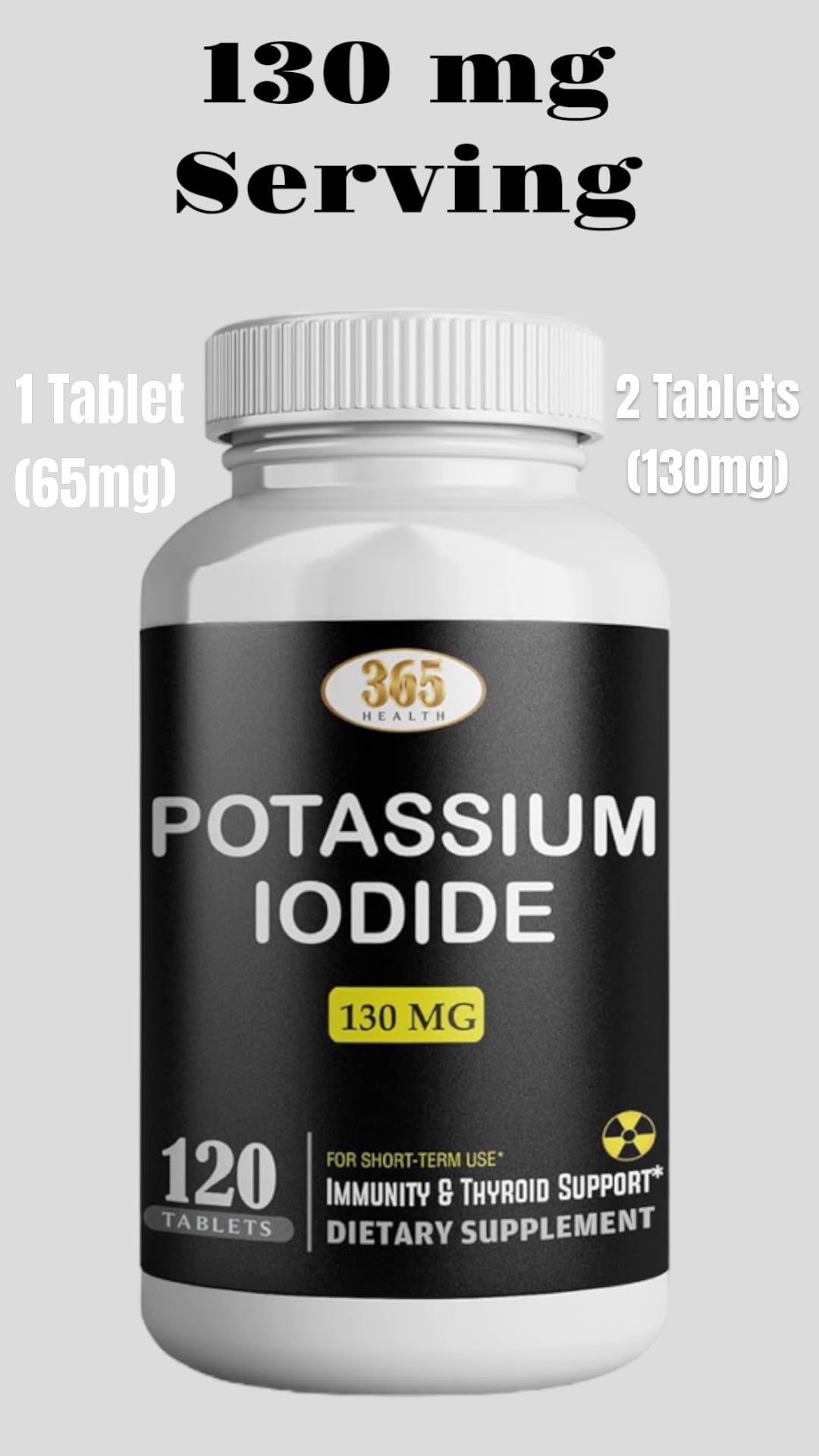 Potassium Iodide130 mg - KI Tablets- Potassium130 mg - USA Made Potassium Iodine Pills YODO Naciente - Maple Wellness Supplements