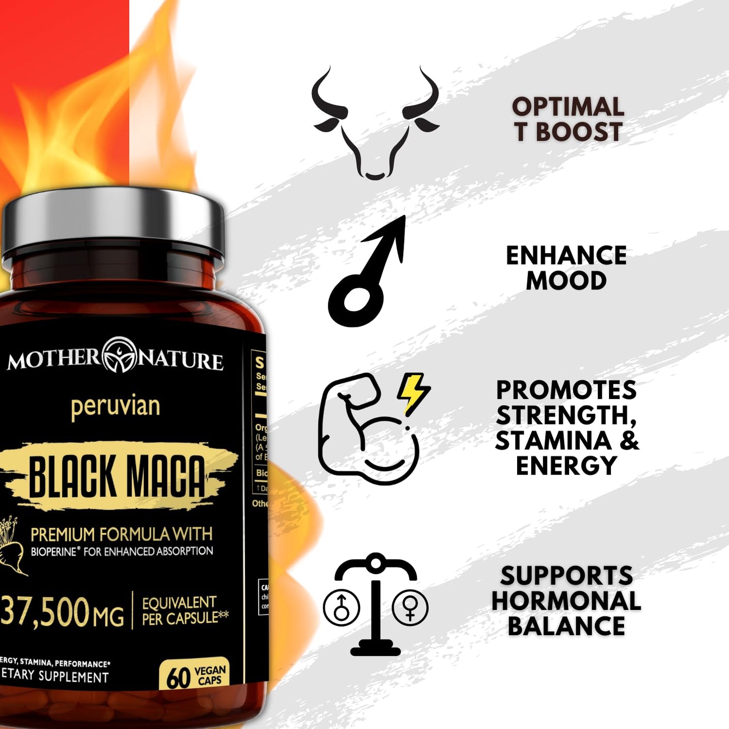 Powerful Maca Blend for Men – Black, Red & Yellow Maca Capsules | Supports Energy, Stamina & Endurance | Promotes Hormonal Balance & Vitality - Maple Wellness Supplements